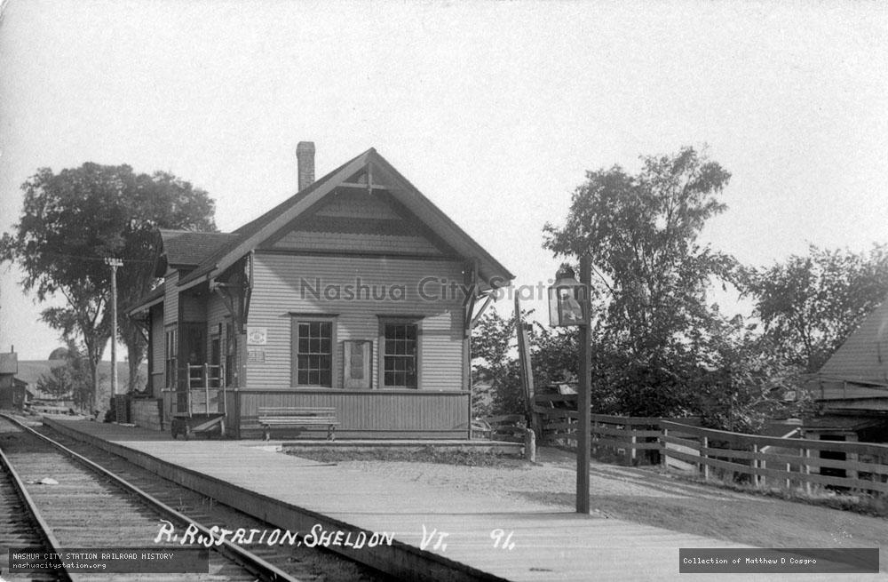 Postcard: Railroad Station, Sheldon, Vermont